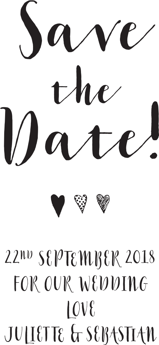 Wedding Date Announcement Graphic PNG with transparent background