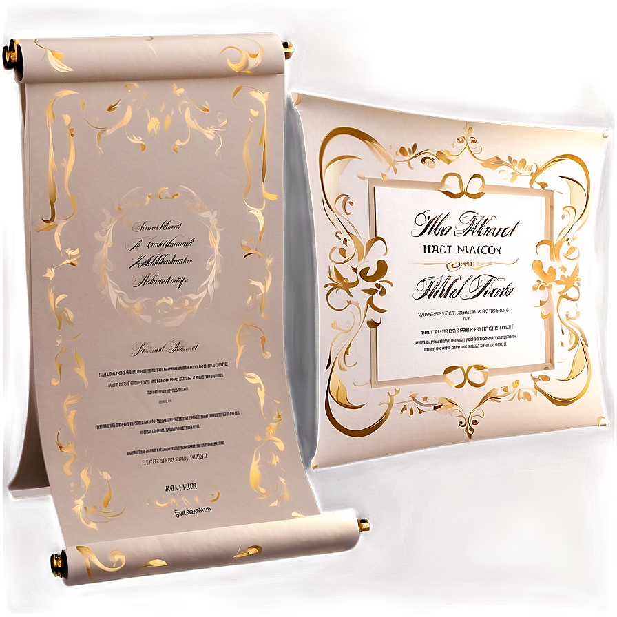 Wedding Invitation Scroll Png 06262024