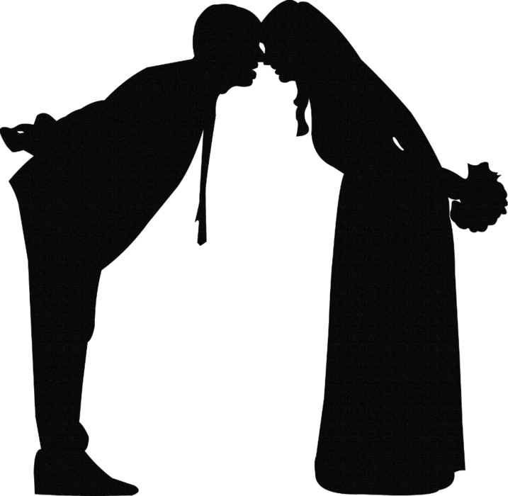 Wedding Kiss Silhouette Clipart