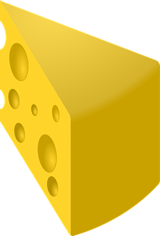Wedgeof Swiss Cheese Illustration PNG with transparent background