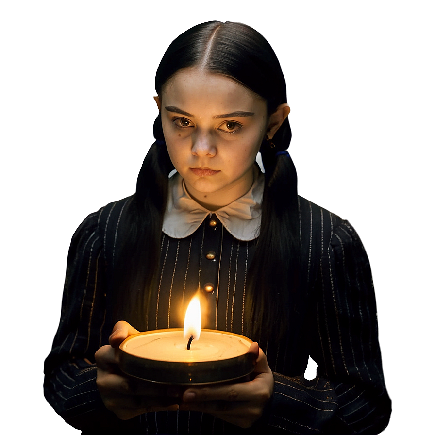 Wednesday Addams Candlelit Reading Png 65