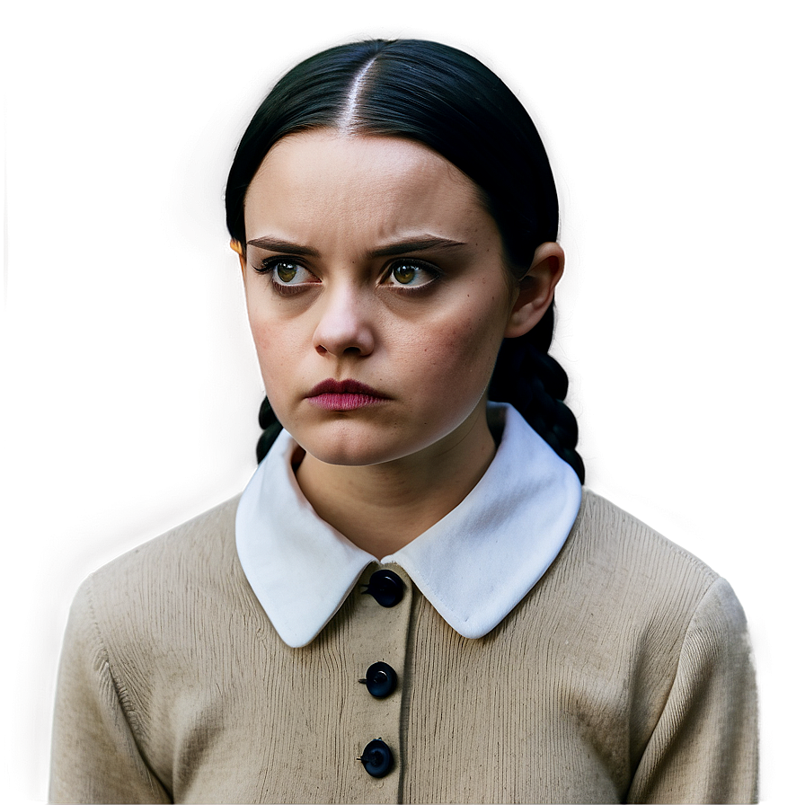 Wednesday Addams In Thought Png Gem