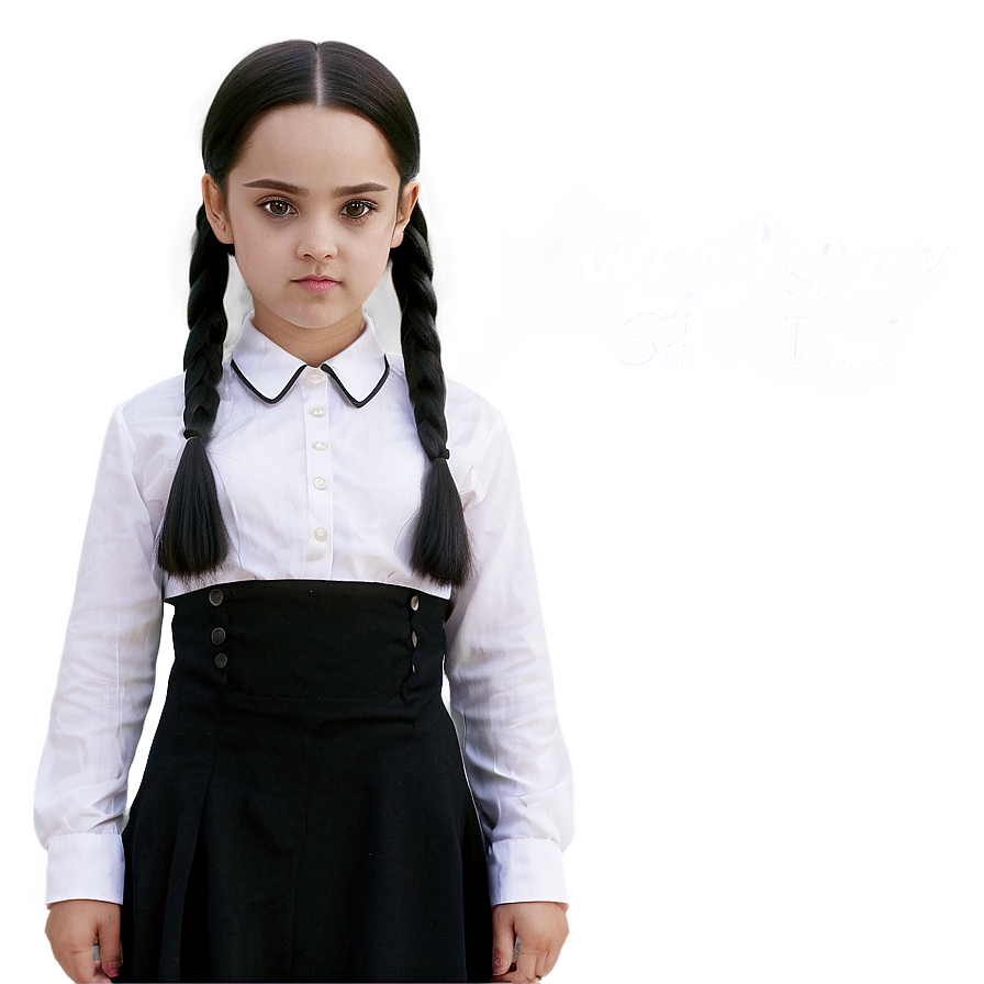 Wednesday Addams School Uniform PNG aul PNG with transparent background