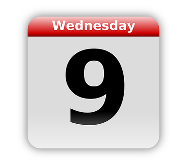 Wednesday Calendar Icon PNG with transparent background