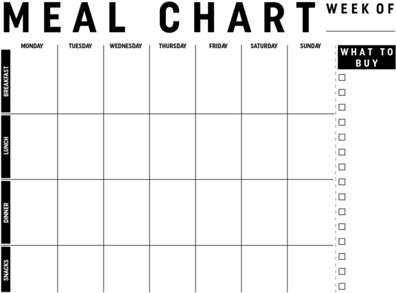Weekly Meal Planning Chart