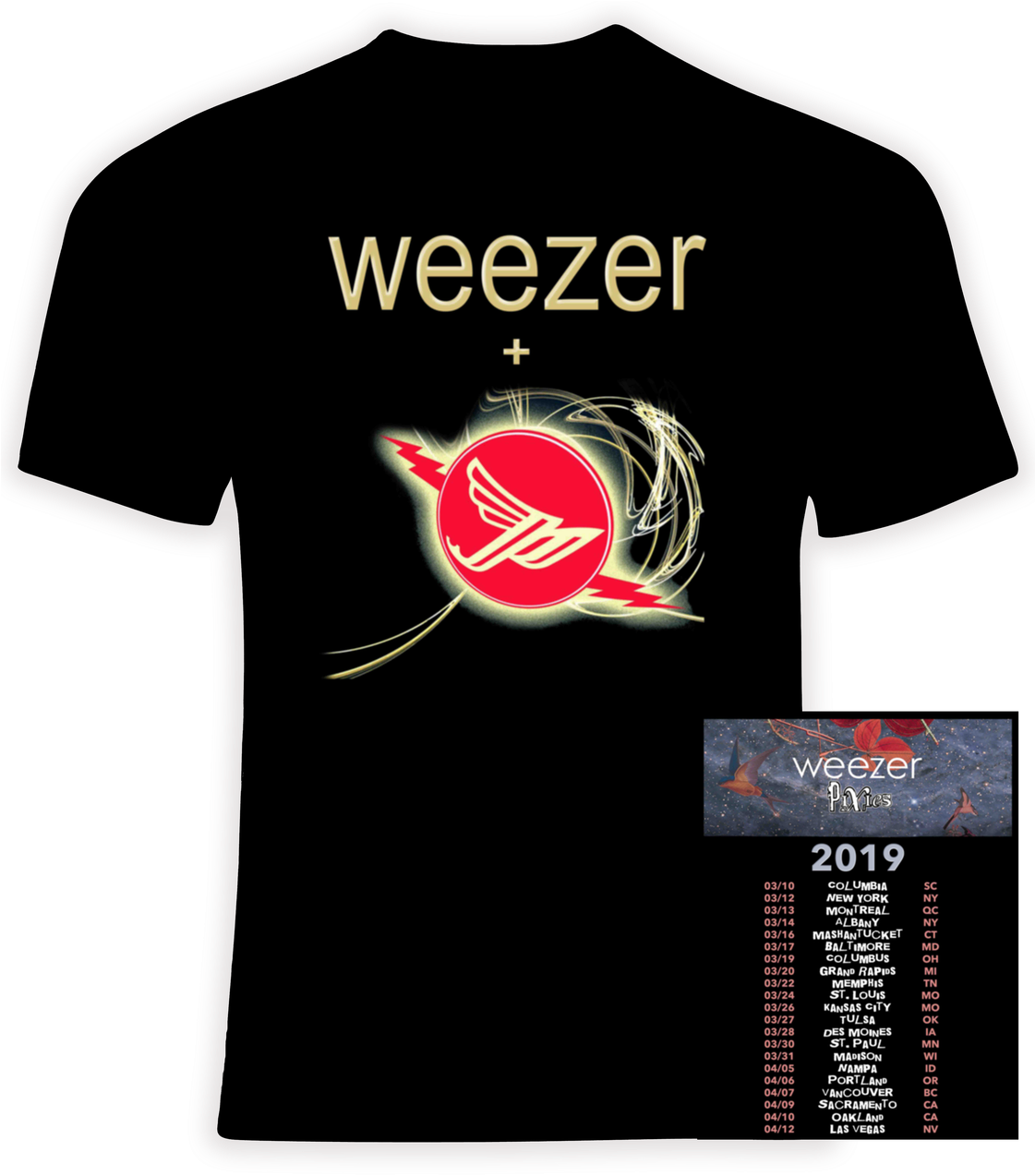 Weezer Band Tour T Shirt2019