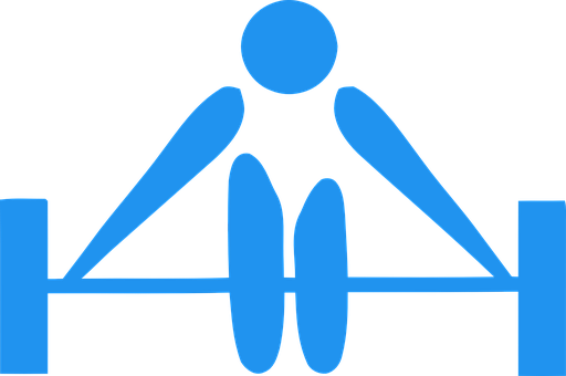 Weightlifting Icon Blue Silhouette PNG with transparent background