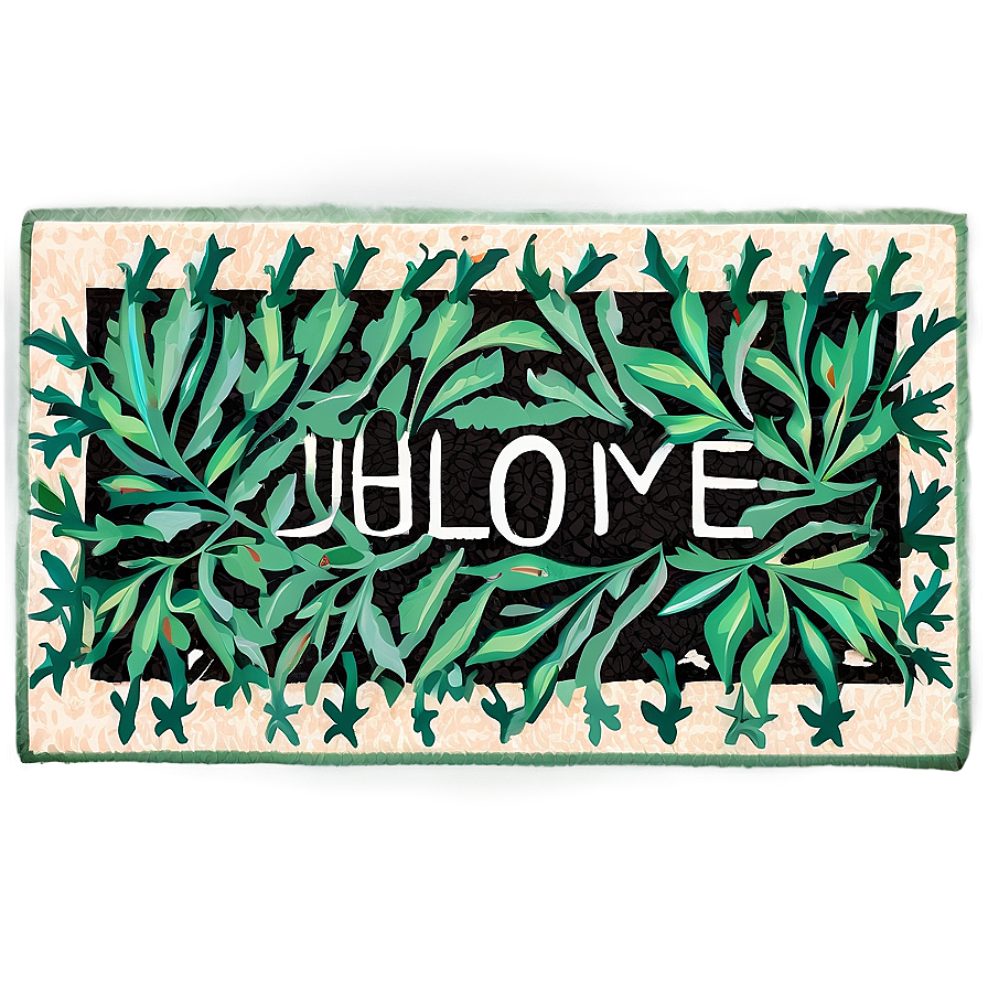 Welcome Mat With Leaves Design Png 06282024