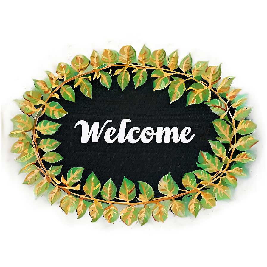 Welcome Mat With Leaves Design Png 60