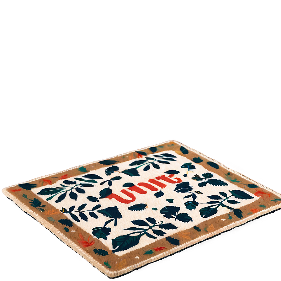 Welcome Mat With Leaves Design Png Yqa64