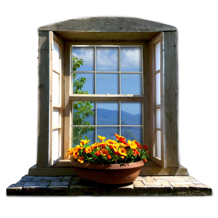 Welcoming Cottage Window PNG 96 PNG image with a transparent background, free high-resolution download
