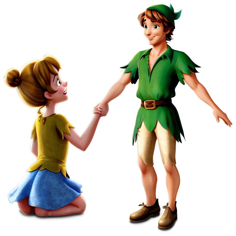 Wendy and Peter Pan PNG 06112024 PNG with transparent background