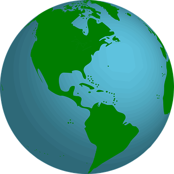 Western Hemisphere Globe View PNG with transparent background