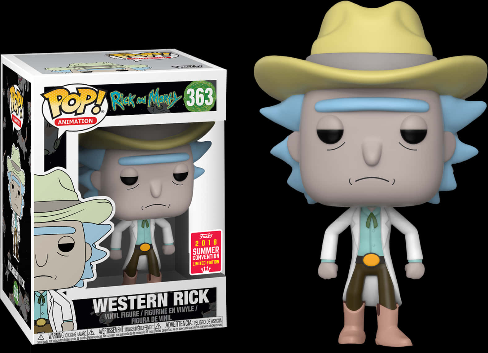 Western Rick Funko Pop PNG with transparent background