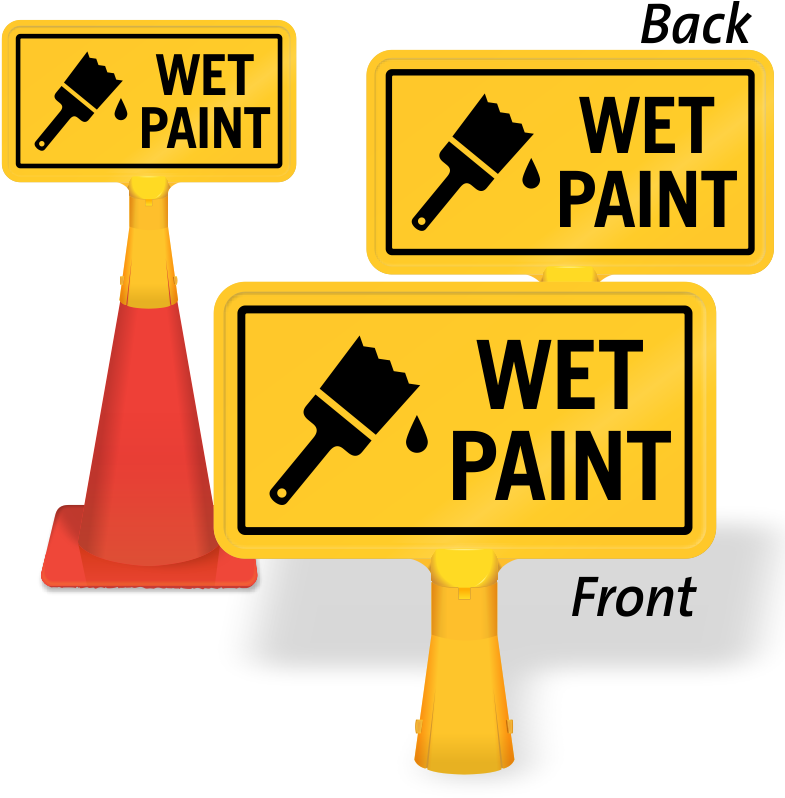 Paint Coneboss Sign Sku - Caution Sign Men At Work, HD Png Download PNG with transparent background