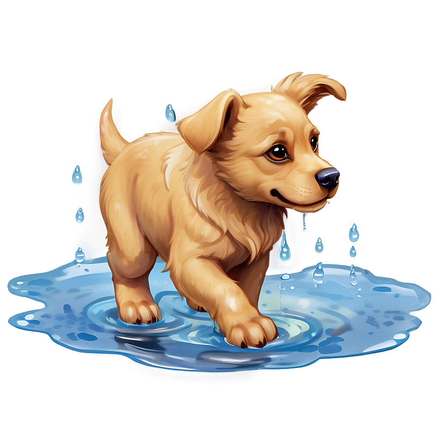 Wet Puppy Png Alb