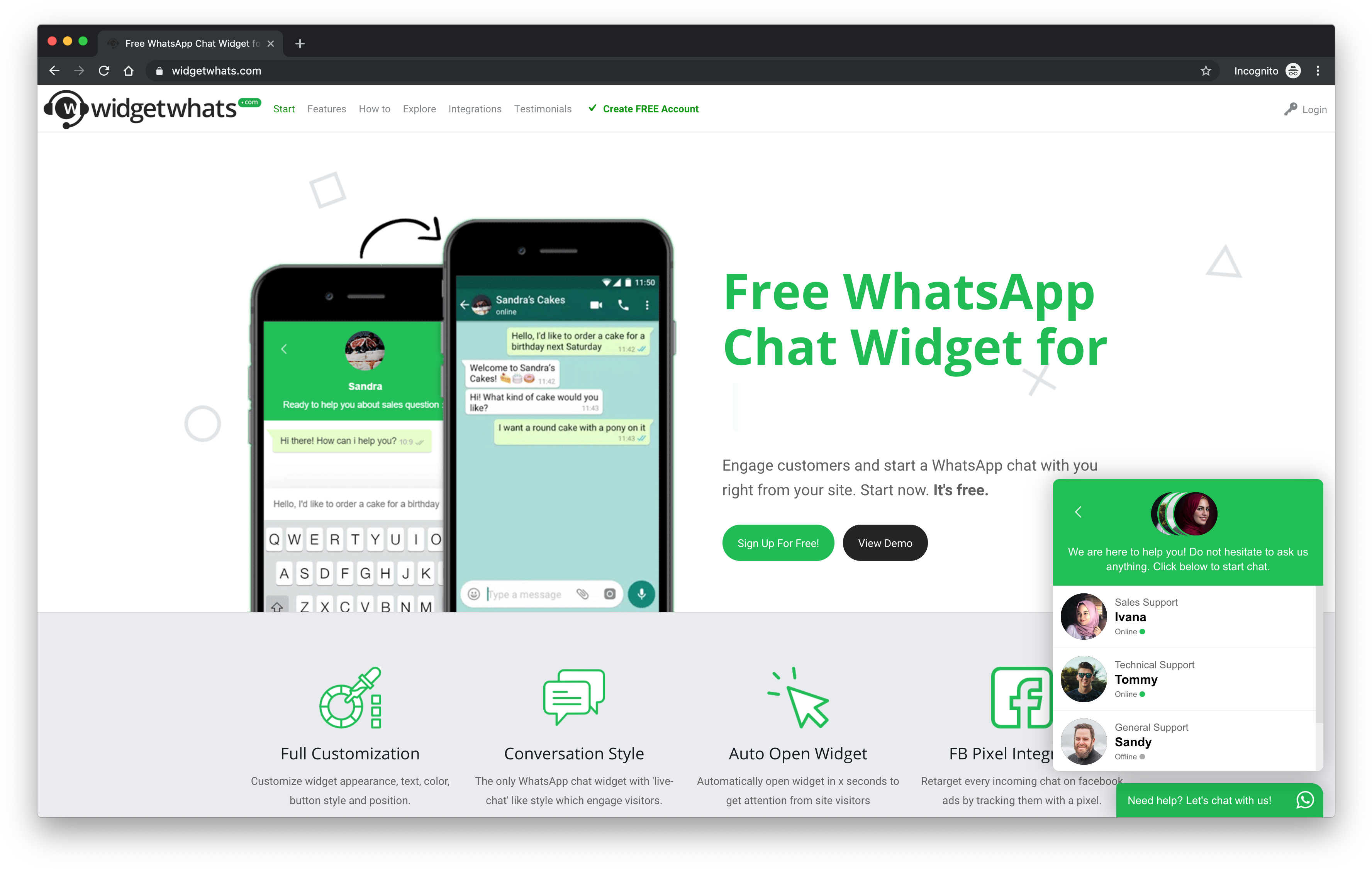 Whats App Chat Widget Promotion