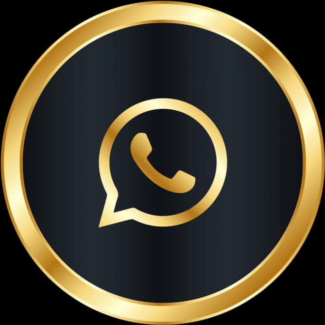 Whats App Golden Logo PNG with transparent background