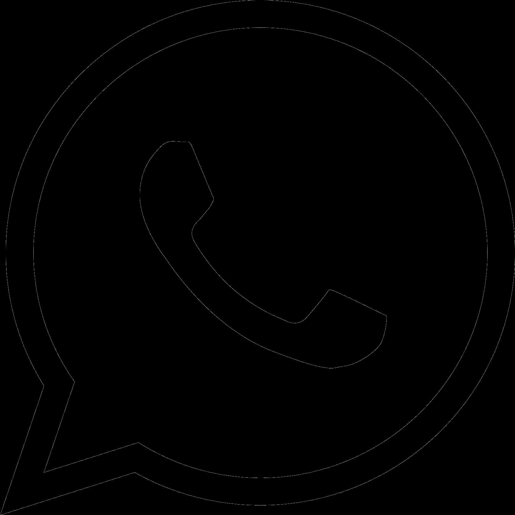 Whats App Logo Outline PNG with transparent background