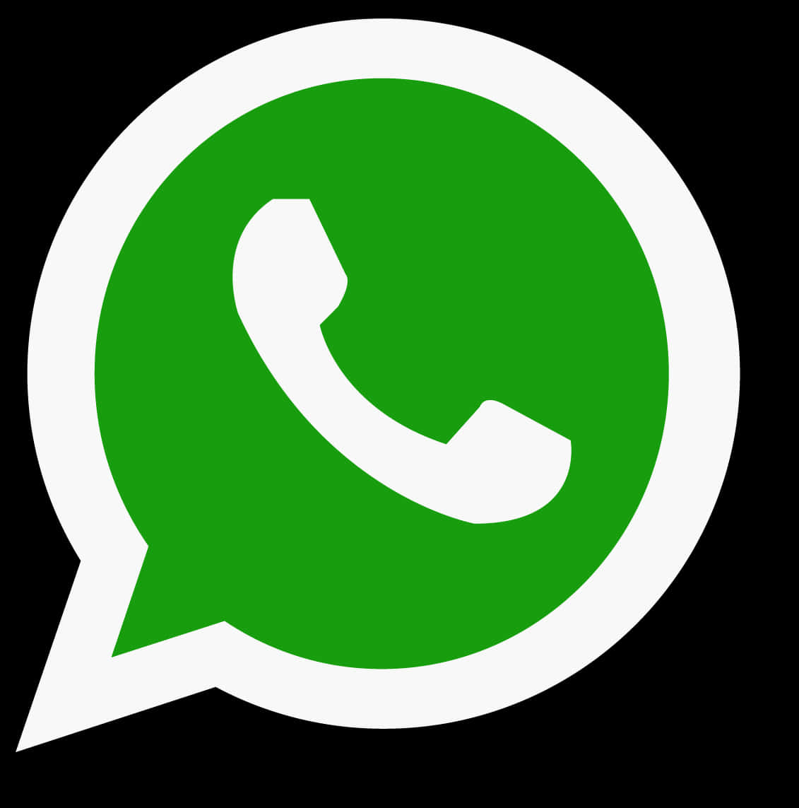 Whats App Logoon Black Background PNG with transparent background