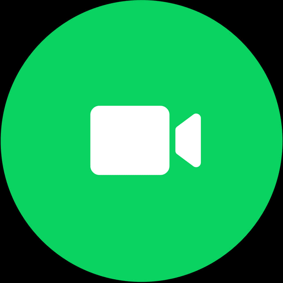 Whats App Video Call Icon Green Background PNG with transparent background