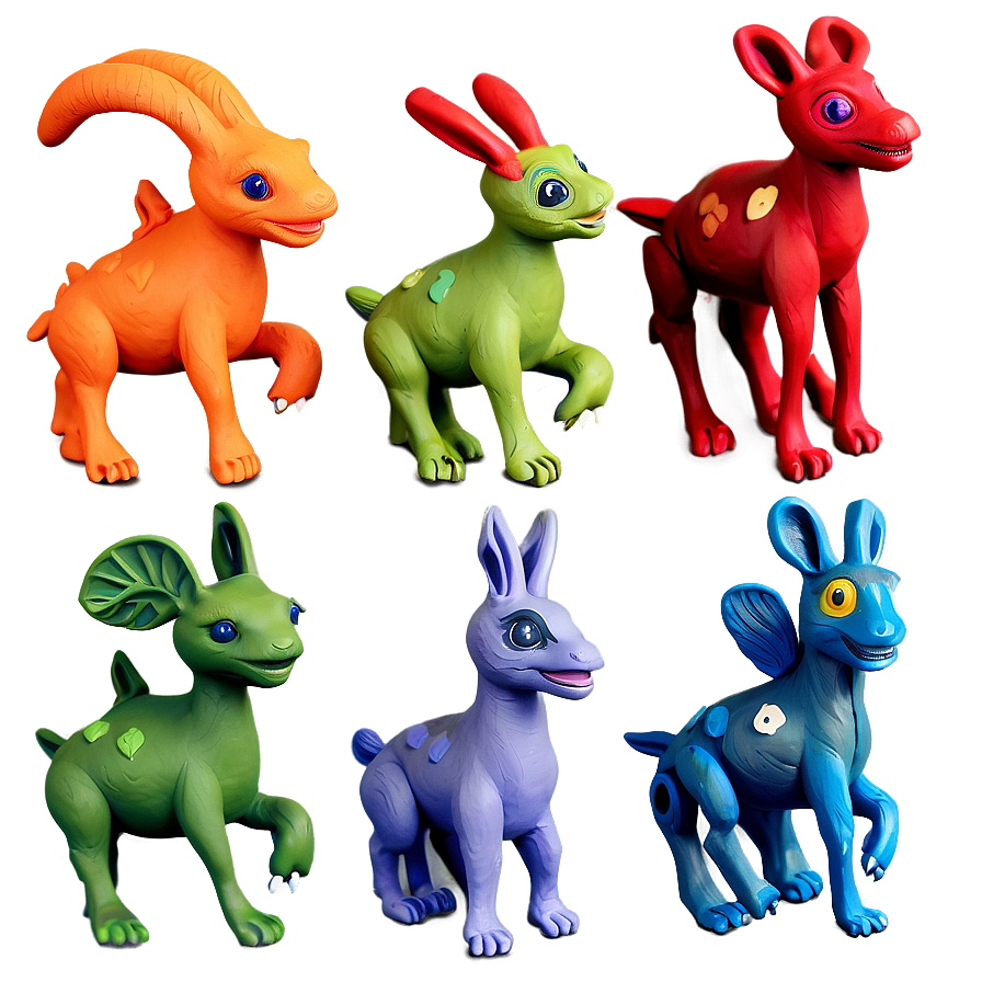 Whimsical Clay Creatures PNG tiw PNG image with a transparent background, free high-resolution download