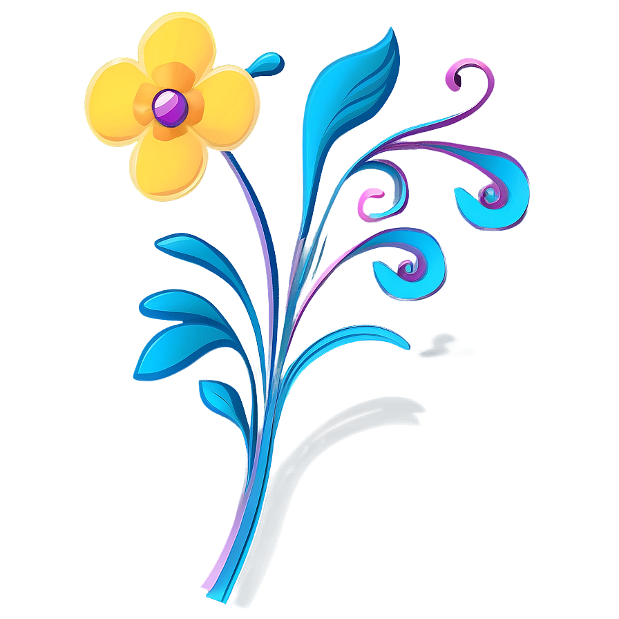 Whimsical Corner Flower Png Lwi