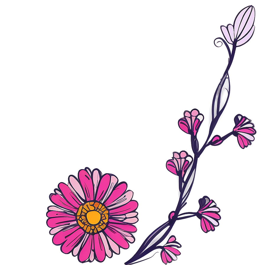 Whimsical Flower Drawing Png 42