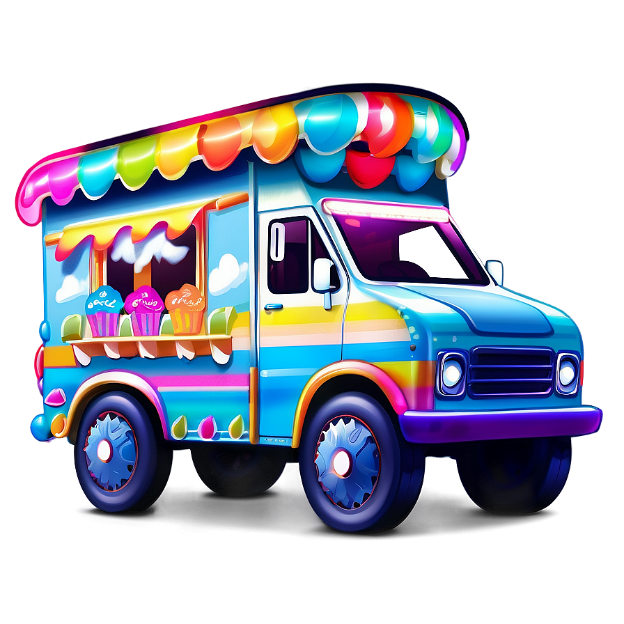 Whimsical Ice Cream Truck Design Png Ghf