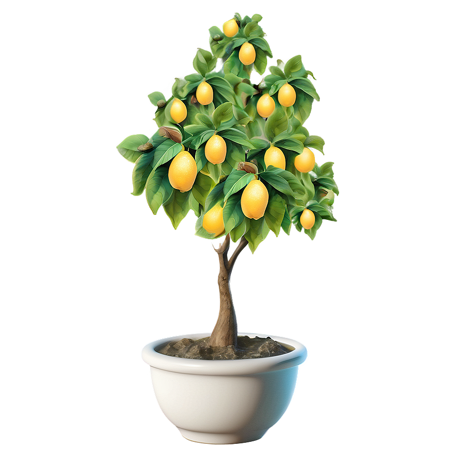 Whimsical Lemon Tree Art Png 94