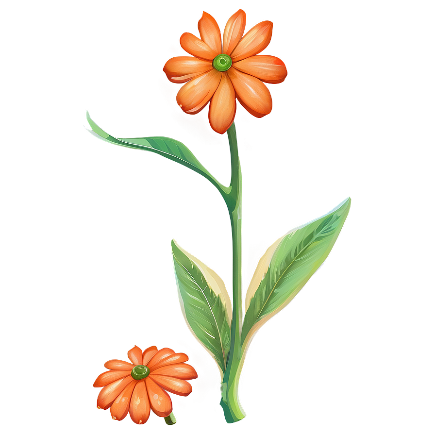 Whimsical Orange Bloom Png 23