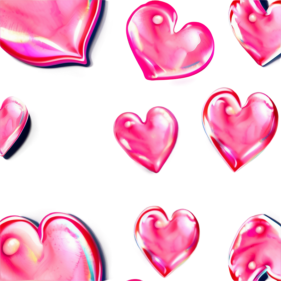 Whimsical Pink Hearts Png Tip55