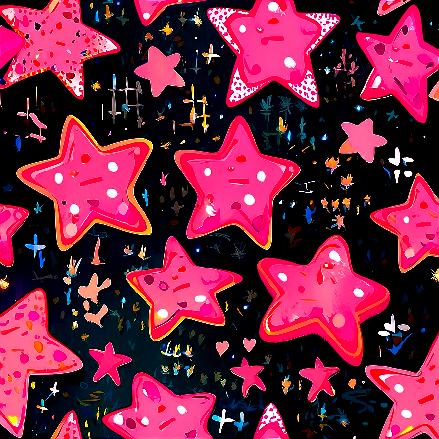 Whimsical Pink Stars Png 74