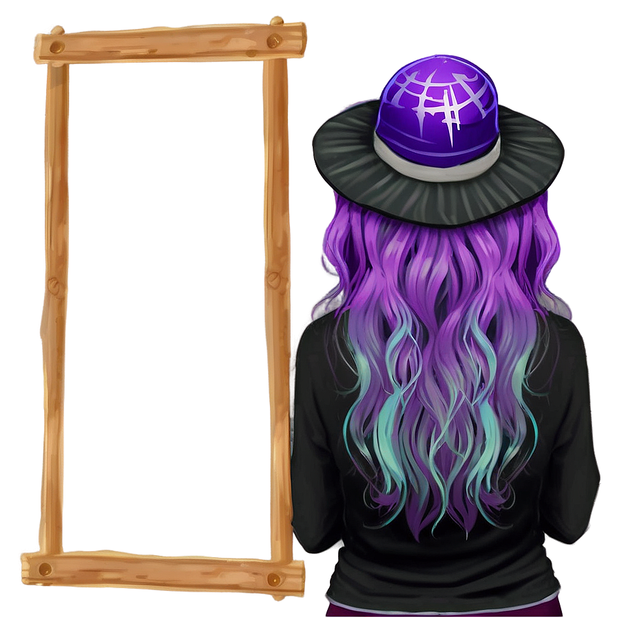 Whimsical Purple Hair Witchcraft Png 06272024