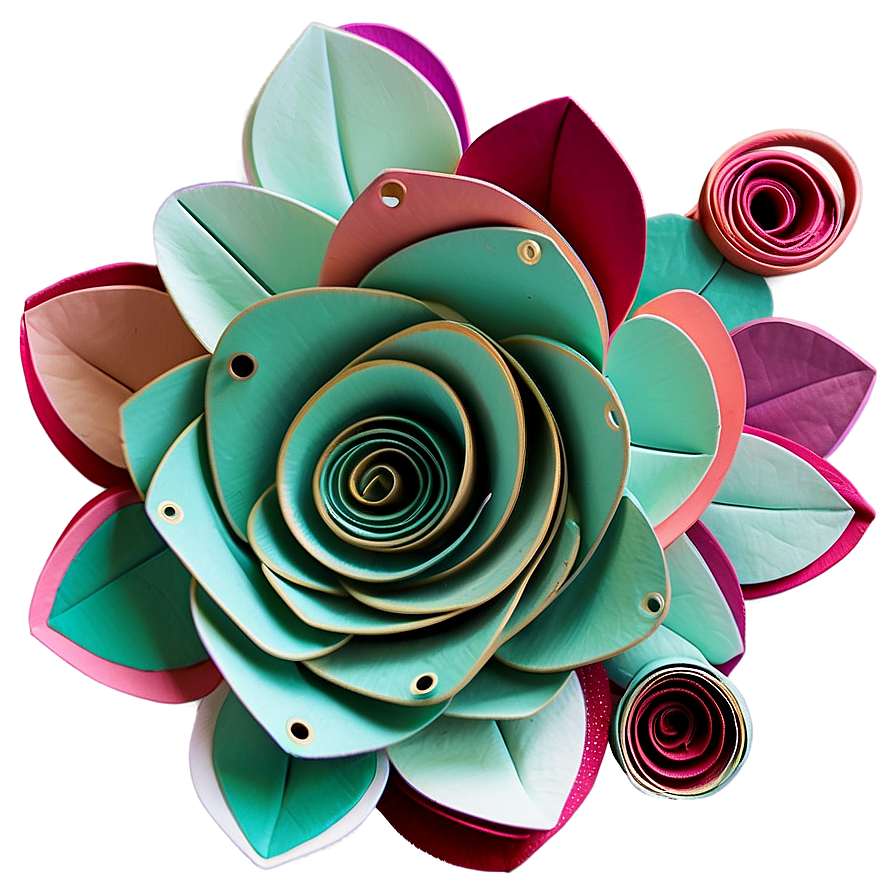 Whimsical Rolled Flower Creation Png Vcp21