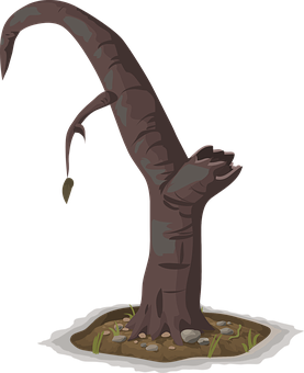 Whimsical Tree Cartoon PNG with transparent background