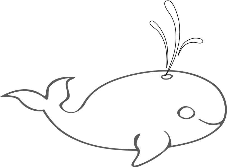 Whimsical Whale Line Art