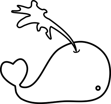 Whimsical Whale Vector Art PNG with transparent background