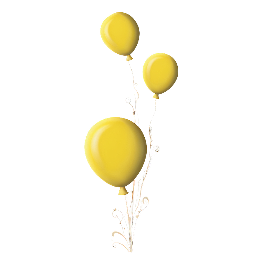 Whimsical Yellow Balloon Png 57