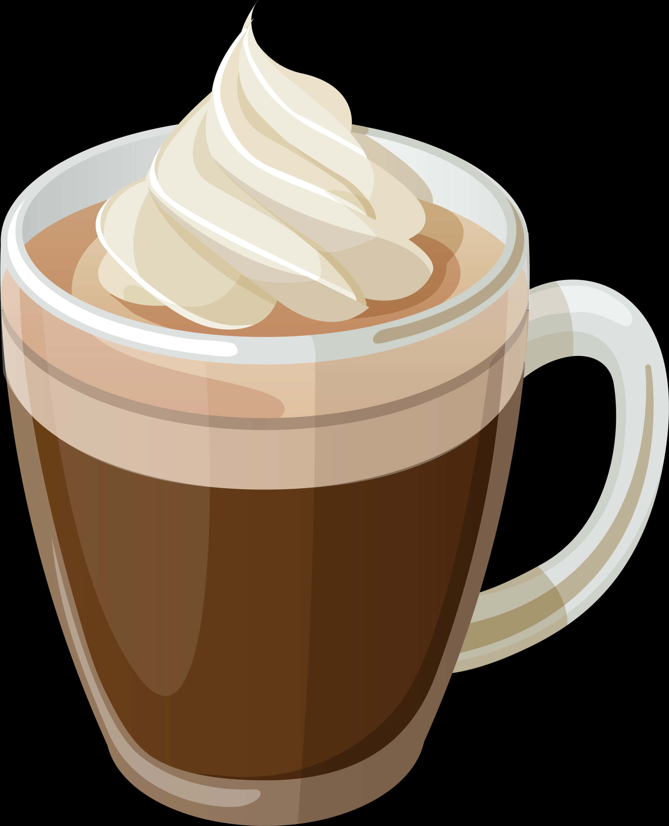 Whipped Cream Topped Coffee Illustration