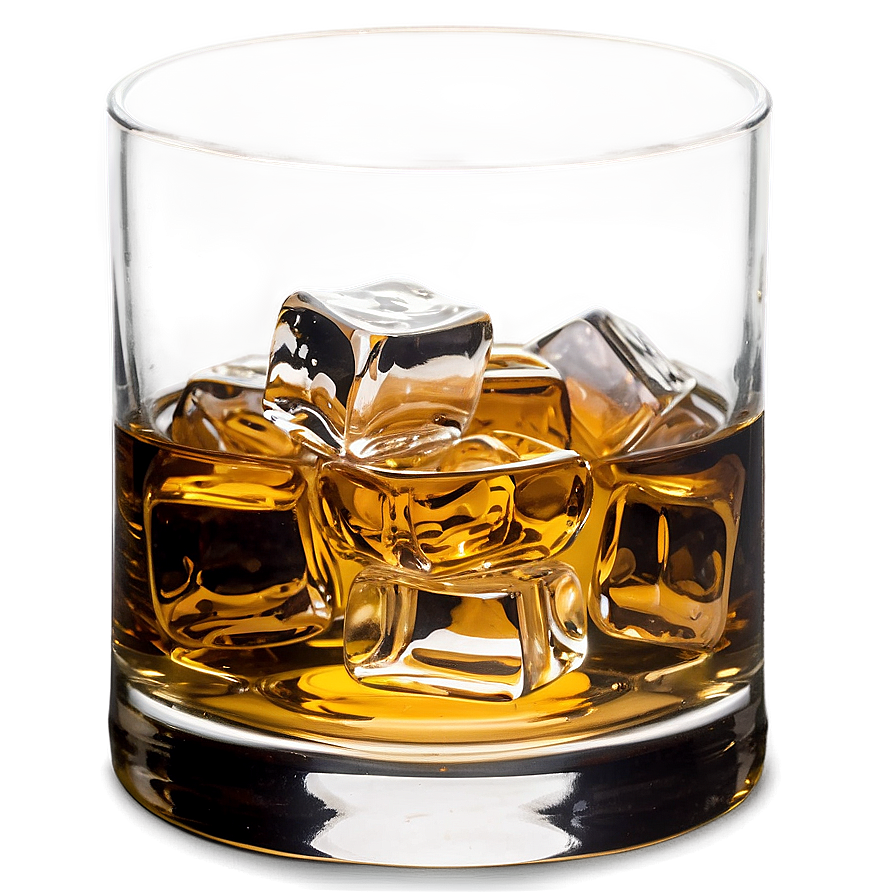 Whiskey Glass With Ice Cube Png Fke