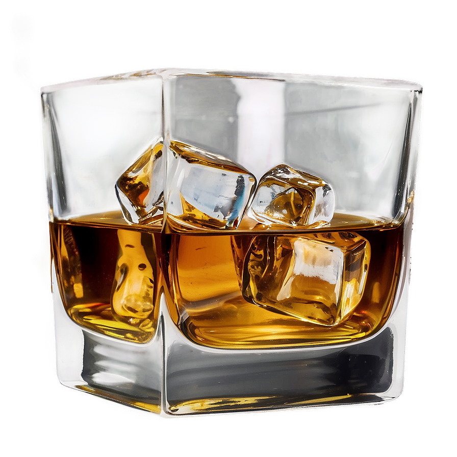 Whisky With Ice Cubes Png Xos