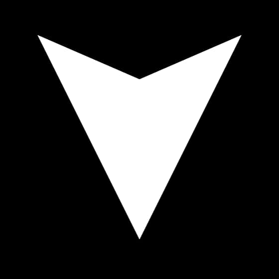 White Arrow Iconon Black Background