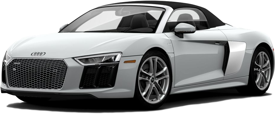 White Audi R8 Spyder Profile View