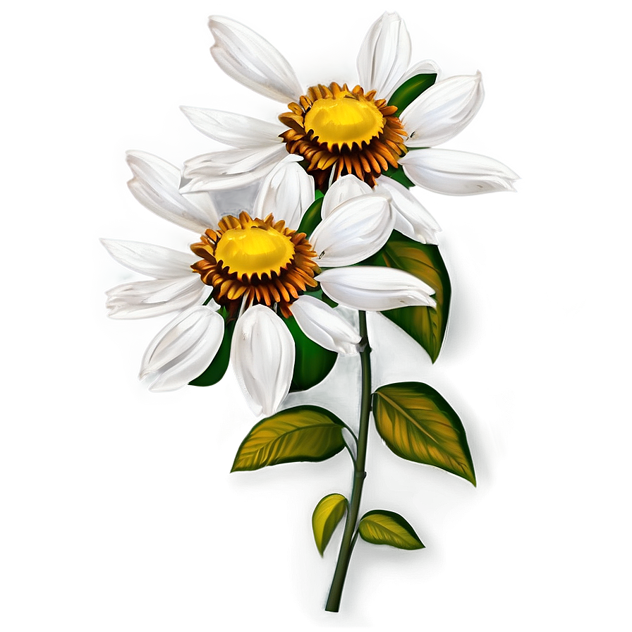 White Autumn Flowers Png Iab