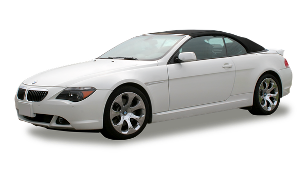 White B M W Convertible Side View PNG with transparent background