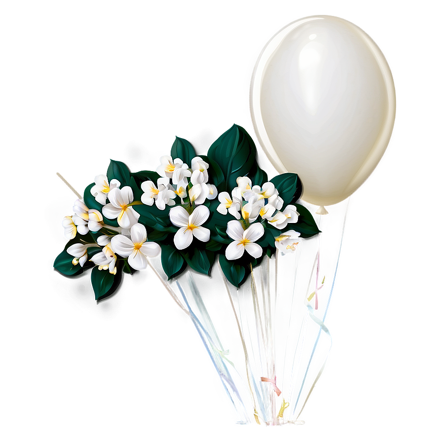 White Balloon Bouquet Png Cil88