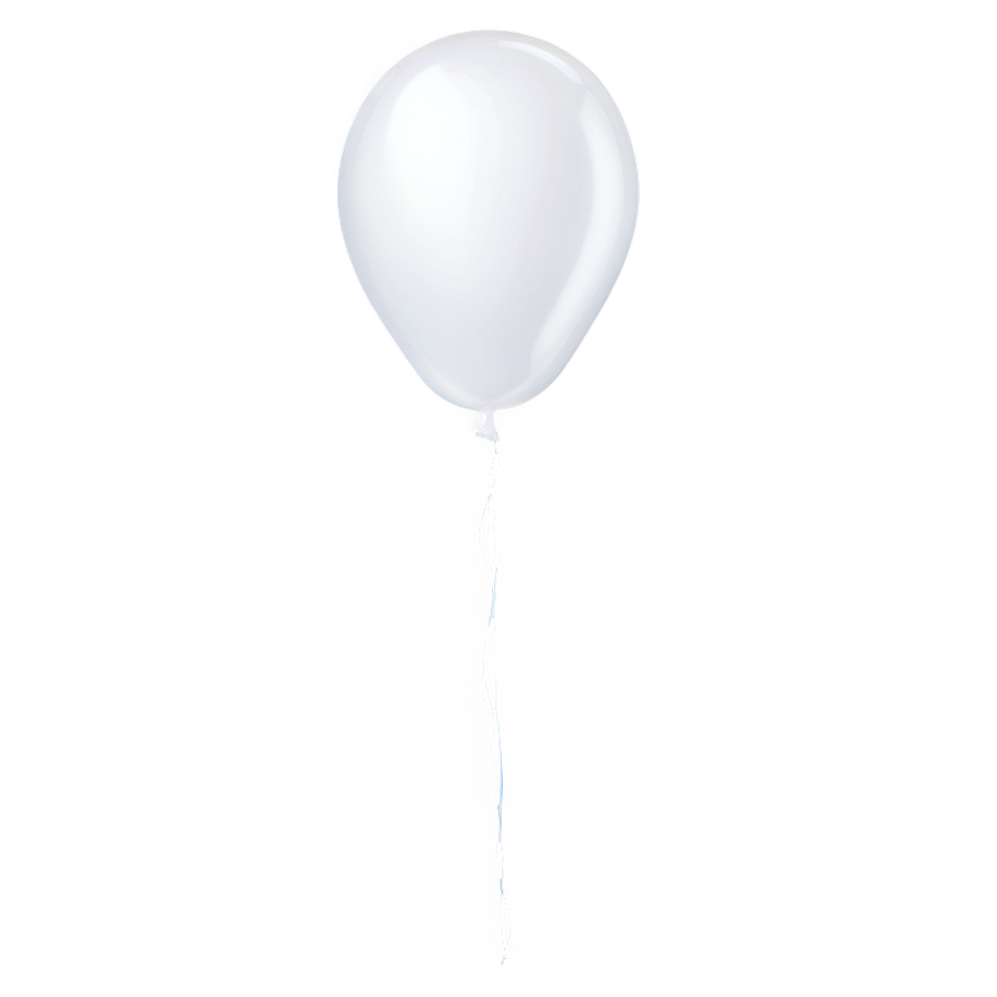 White Balloon With String Png Cvp37