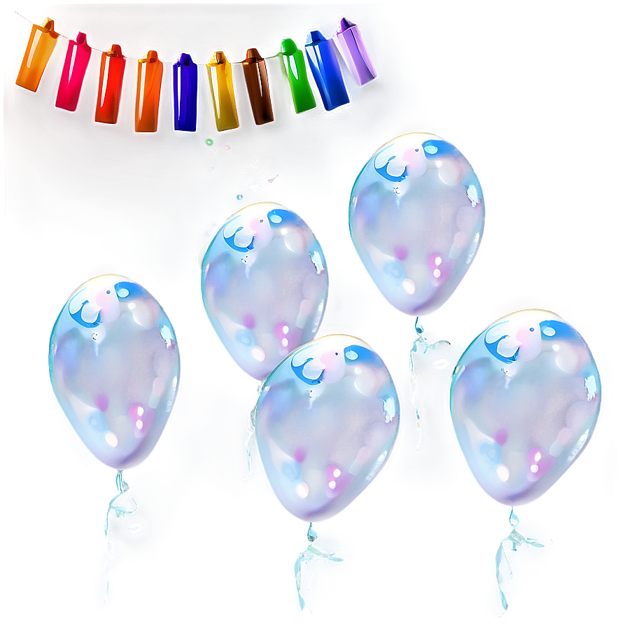 White Balloons Background Png Vhn98