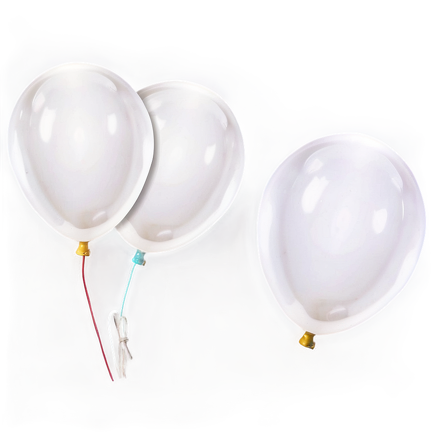 White Balloons Bundle Png 48